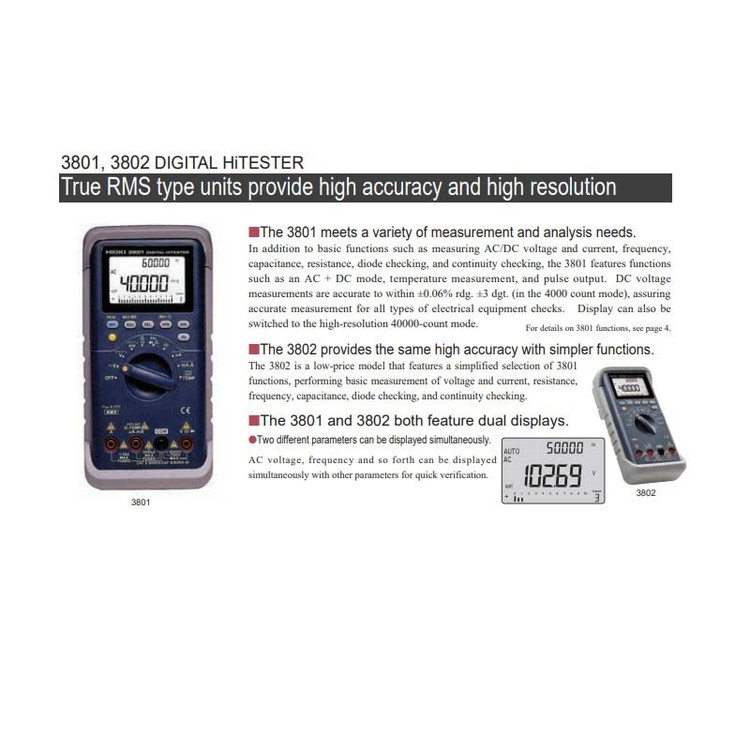 HIOKI DIGITAL HiTESTER 3801